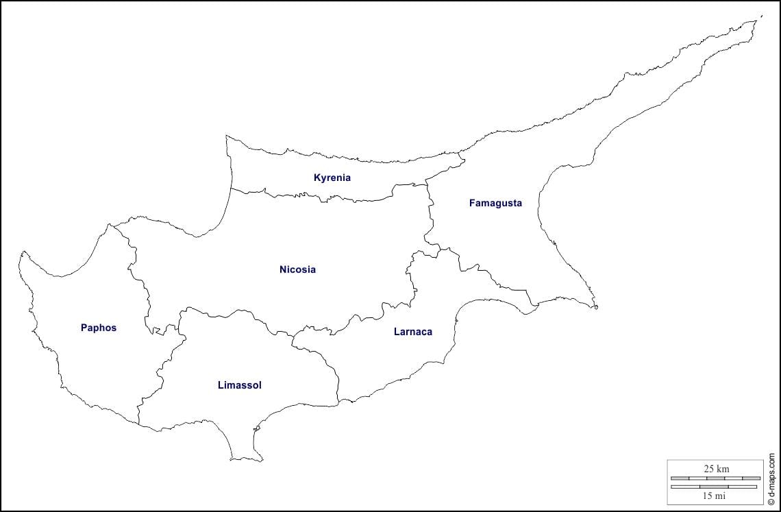 Карта на Кипар преглед