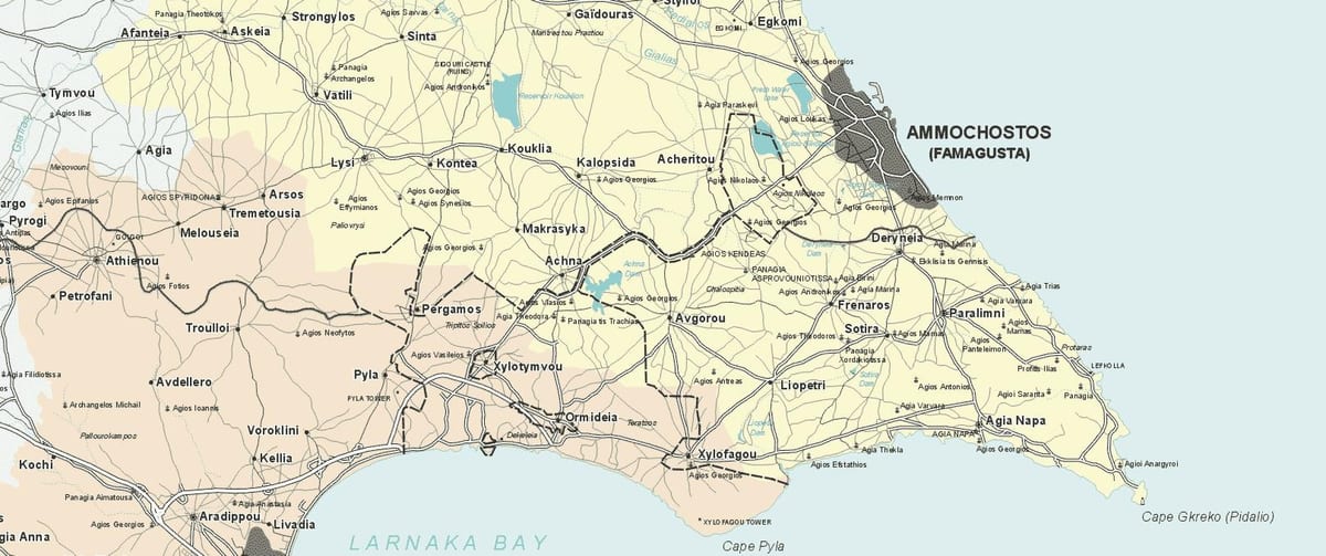 Карта на ayia napa Кипар