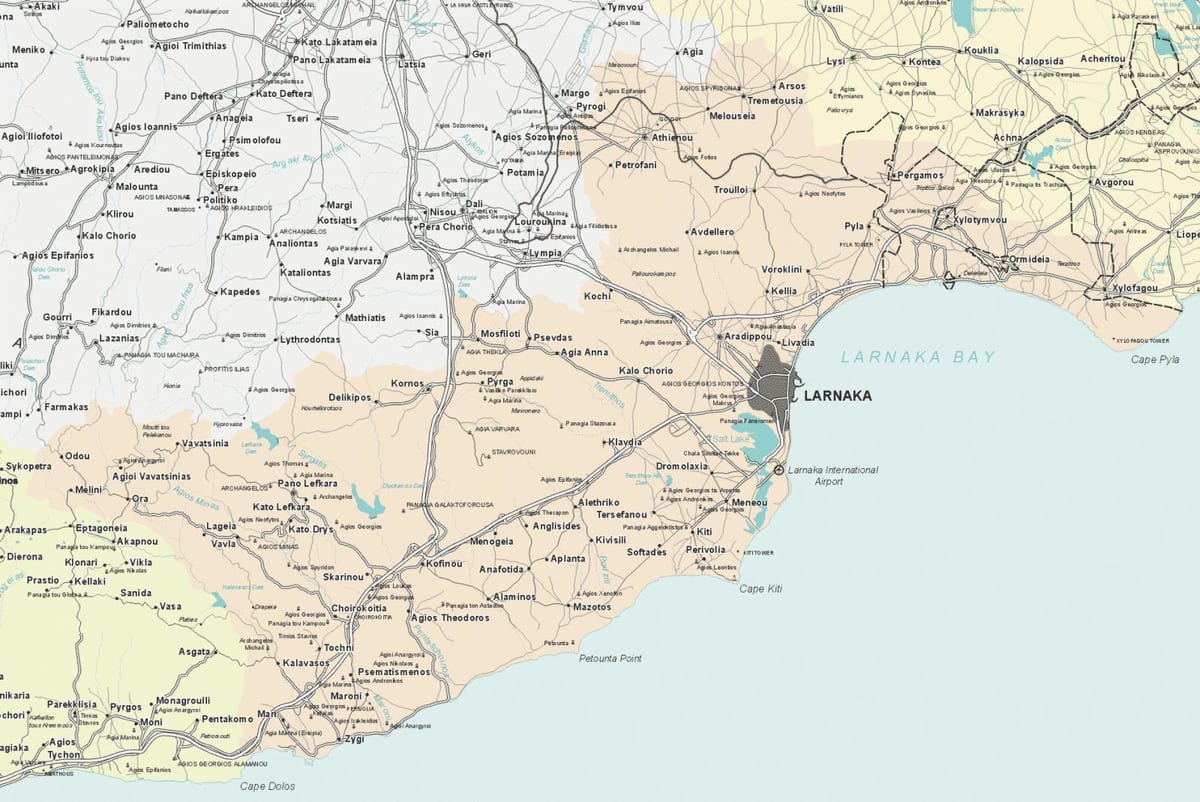 Карта на larnaca Кипар