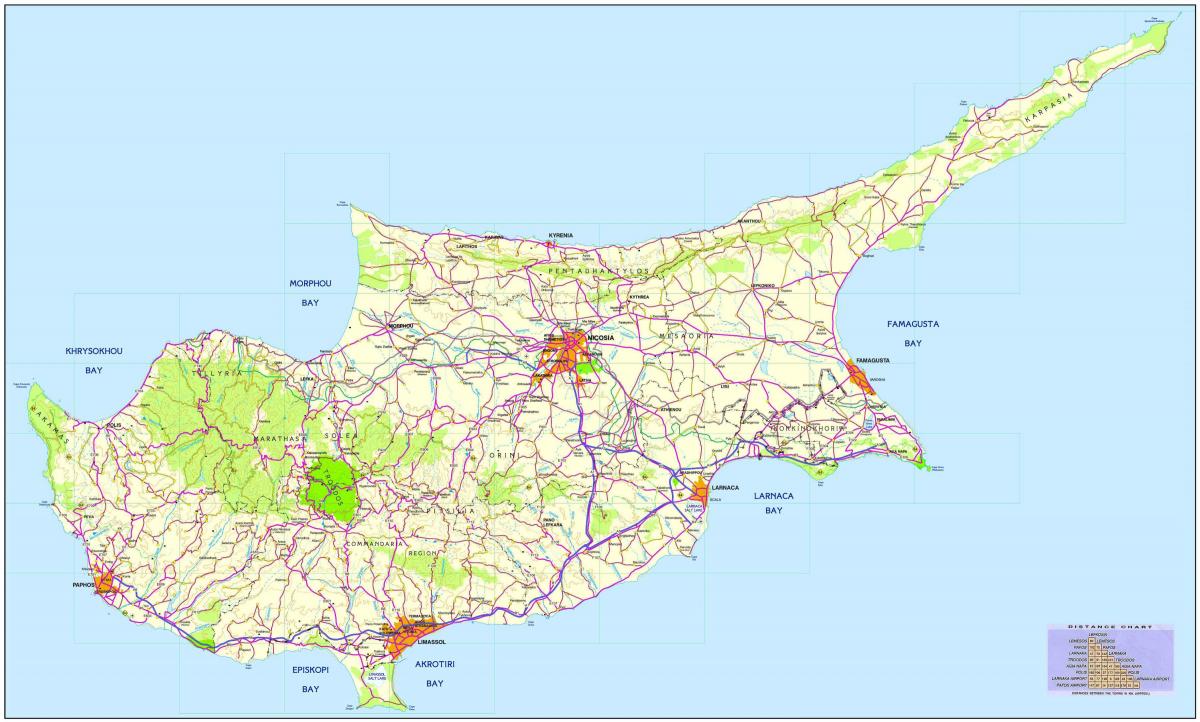 мапа на Кипар