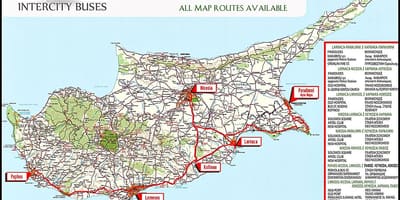 Кипар автобус на маршрутата на мапата
