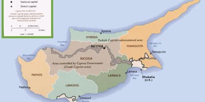 Карта на Кипар граница