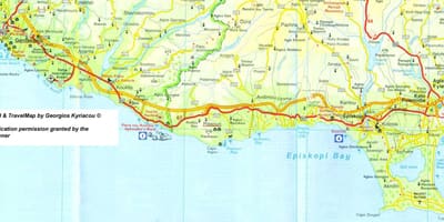 Карта на pissouri плажа Кипар 